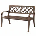 Panca da giardino 120 x 60 x 90 cm in metallo marrone stile classico