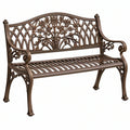Panchina da giardino 122 x 63 x 94 cm in metallo marrone stile classico