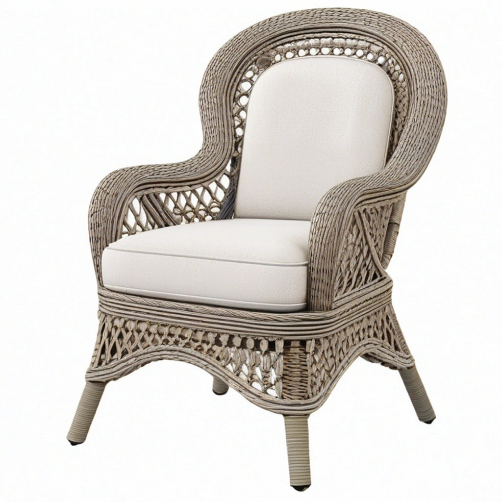 Poltrona in rattan 78 x 75 x 105 cm beige - stile rustico per interni