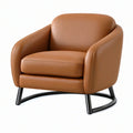 Poltrona 78 x 75 x 78 cm in similpelle marrone con struttura in metallo stile moderno