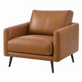 Poltrona 90 x 85 x 85 cm in effetto pelle cognac stile moderno