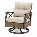 Poltrona da giardino 70 x 80 x 100 cm in rattan sintetico beige girevole