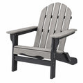 Sedia Adirondack da esterno 79 x 84 x 98 cm in plastica grigio/antracite con schienale alto