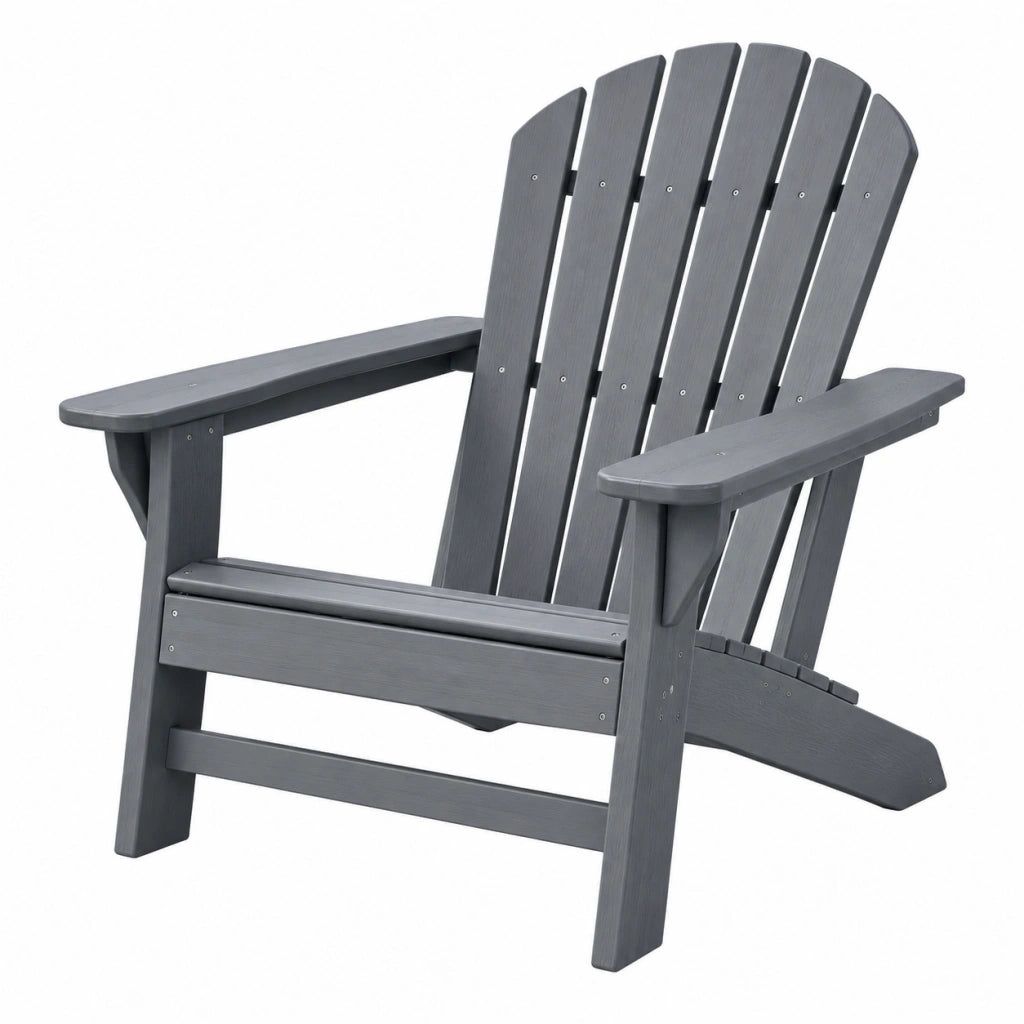Sedia da giardino Adirondack 80 x 90 x 98 cm in plastica grigio scuro con braccioli stile classico