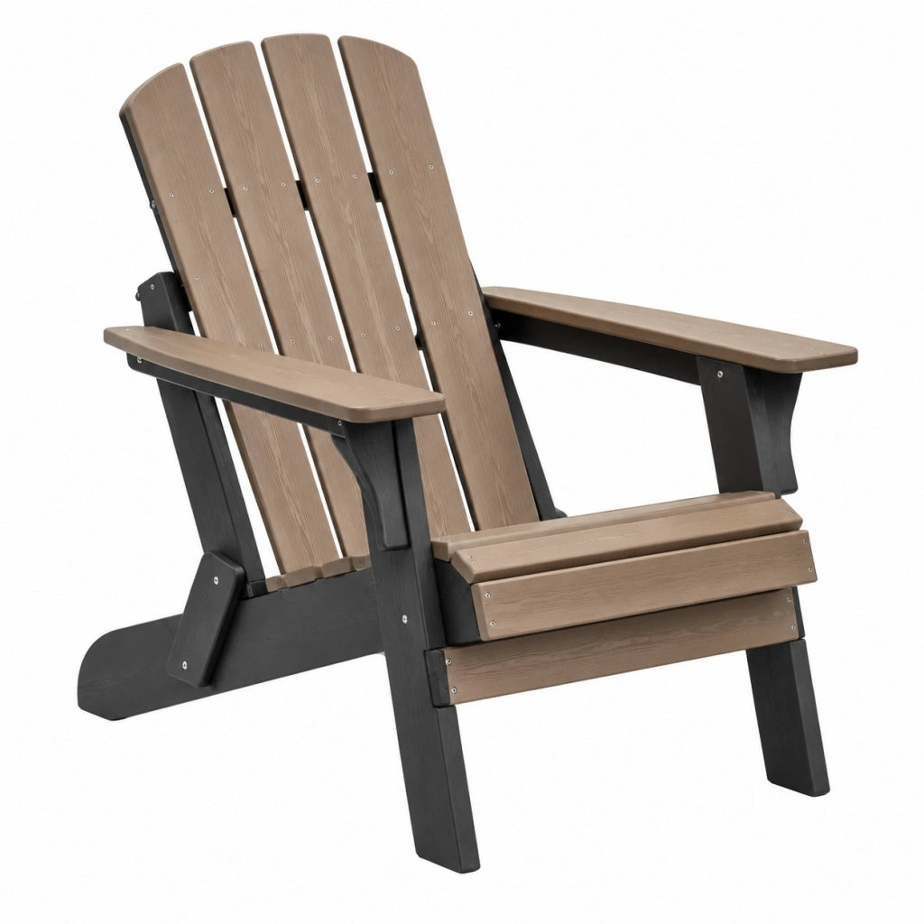 Sedia Adirondack da esterno 83 x 79 x 98 cm in plastica marrone e nero